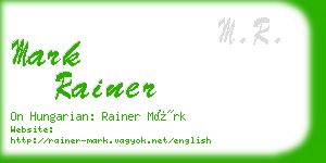 mark rainer business card